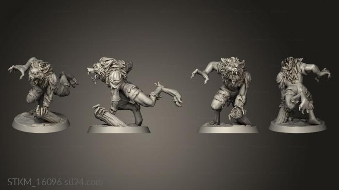 Figurines heroes, monsters and demons (Werewolf Hunters wolf, STKM_16096) 3D models for cnc