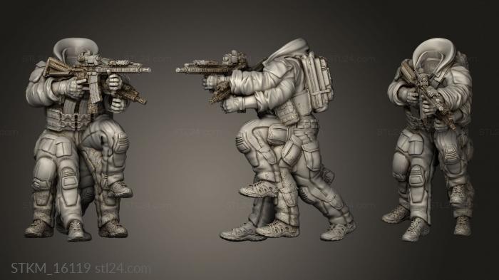 Figurines heroes, monsters and demons (Turn Marsoc combat hoodie walking Aiming, STKM_16119) 3D models for cnc