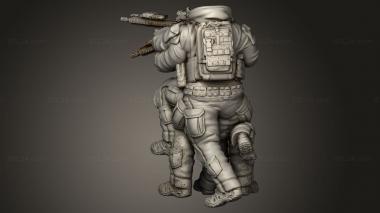 Figurines heroes, monsters and demons (Turn Marsoc combat hoodie walking Aiming, STKM_16119) 3D models for cnc