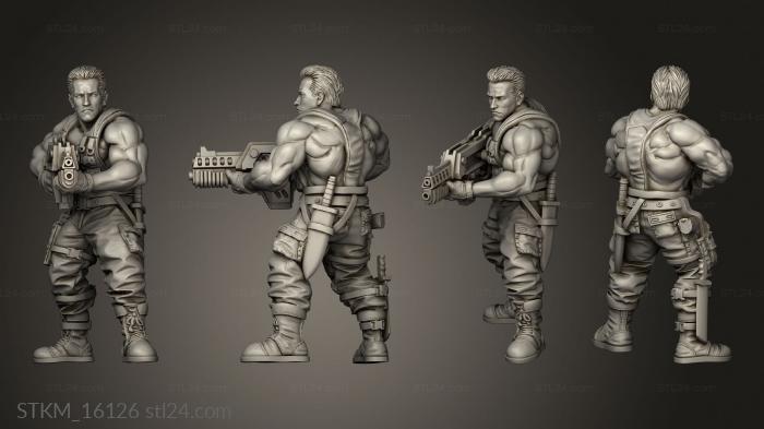 Figurines heroes, monsters and demons (HUMAN COLONIAL ANTI HUNTER ARNIE WORCESTERNEGGER BEAT RIFLE, STKM_16126) 3D models for cnc