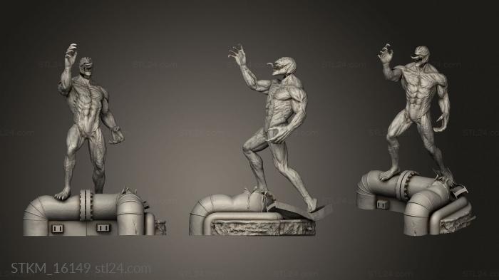 Figurines heroes, monsters and demons (Symbiote Diorama Riot, STKM_16149) 3D models for cnc