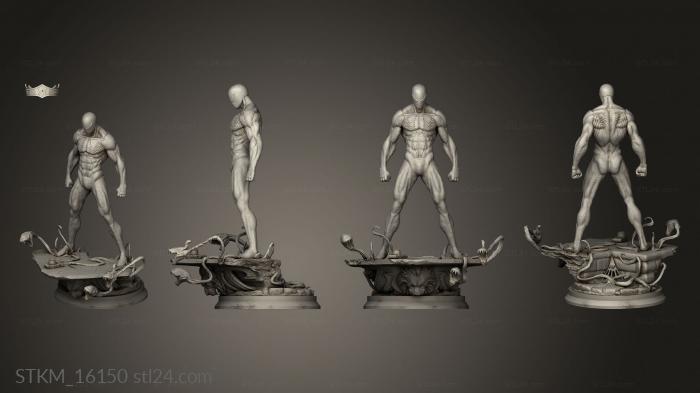 Статуэтки герои, монстры и демоны (Симбиот Человек -паук, STKM_16150) 3D модель для ЧПУ станка