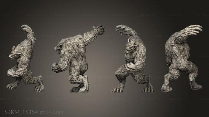 Figurines heroes, monsters and demons (werewolves Raised Claw, STKM_16154) 3D models for cnc