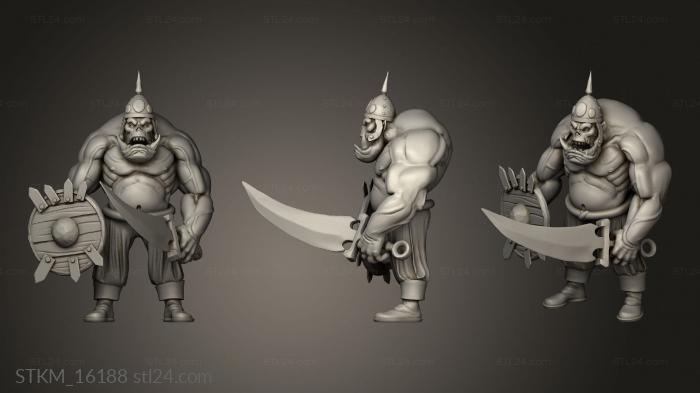 Figurines heroes, monsters and demons (Orc King Warrior, STKM_16188) 3D models for cnc