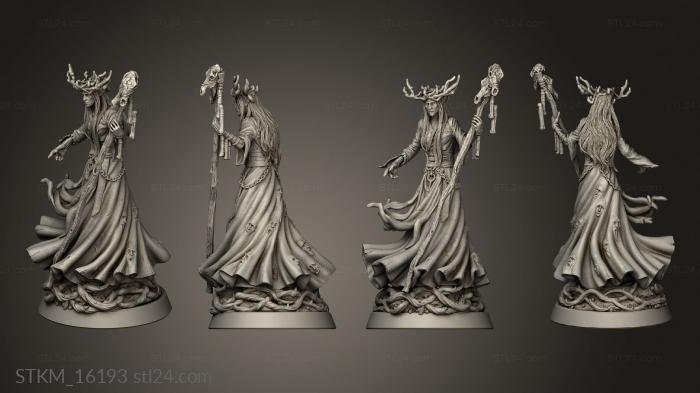 Статуэтки герои, монстры и демоны (Лесной Невидимый Эльф-Маг Запутанного Сердца, STKM_16193) 3D модель для ЧПУ станка