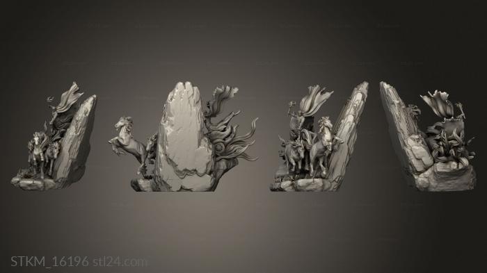 Figurines heroes, monsters and demons (Tarot Chariot, STKM_16196) 3D models for cnc