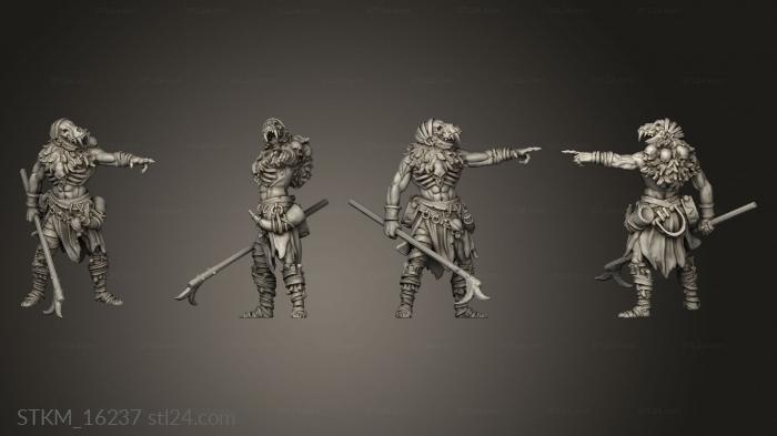 Figurines heroes, monsters and demons (The Cult Flesh Hunter, STKM_16237) 3D models for cnc