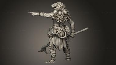 Figurines heroes, monsters and demons (The Cult Flesh Hunter, STKM_16237) 3D models for cnc