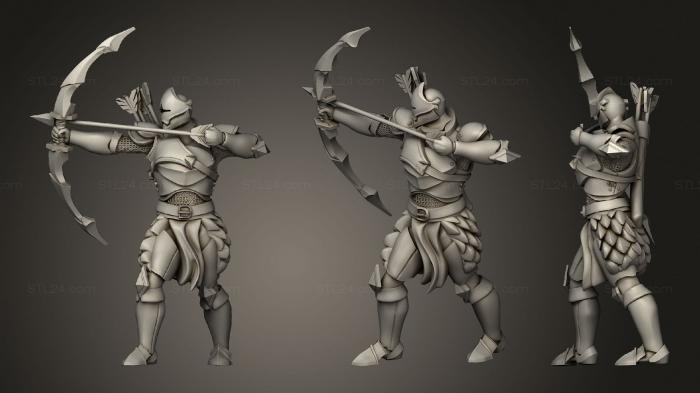 Статуэтки герои, монстры и демоны (Аллорин Рыцарь - Лучник, STKM_1627) 3D модель для ЧПУ станка