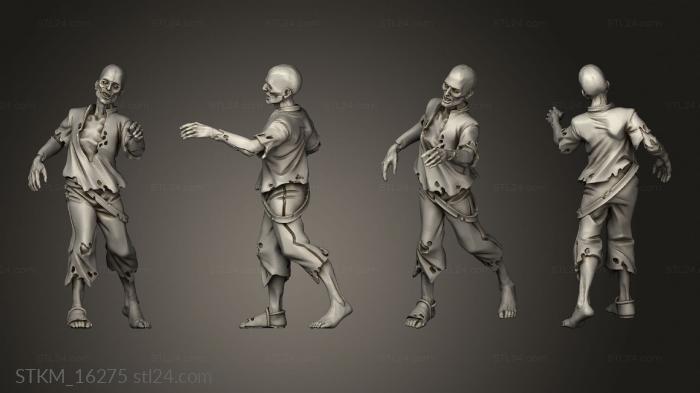 Figurines heroes, monsters and demons (Zombies, STKM_16275) 3D models for cnc