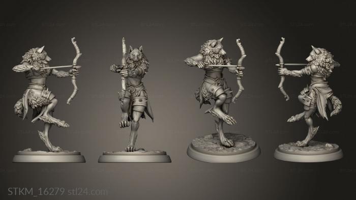 Статуэтки герои, монстры и демоны (Таверна Белого Оборотня самка, STKM_16279) 3D модель для ЧПУ станка
