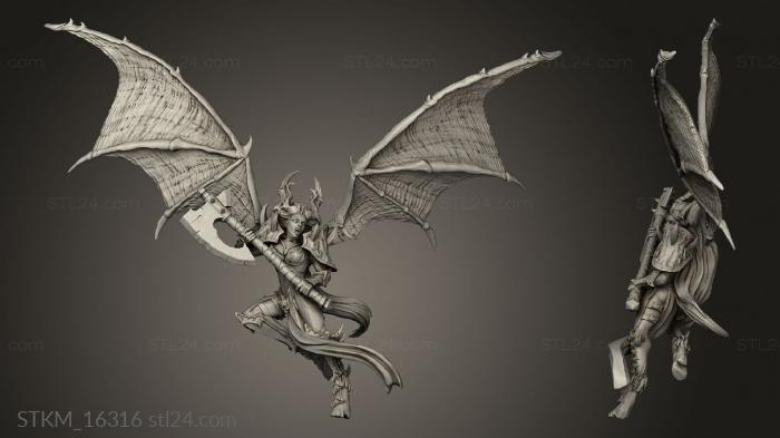 Figurines heroes, monsters and demons (The Host Demonicus Harridans, STKM_16316) 3D models for cnc