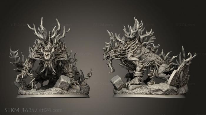 Figurines heroes, monsters and demons (The Undead Fiend Antlers, STKM_16357) 3D models for cnc