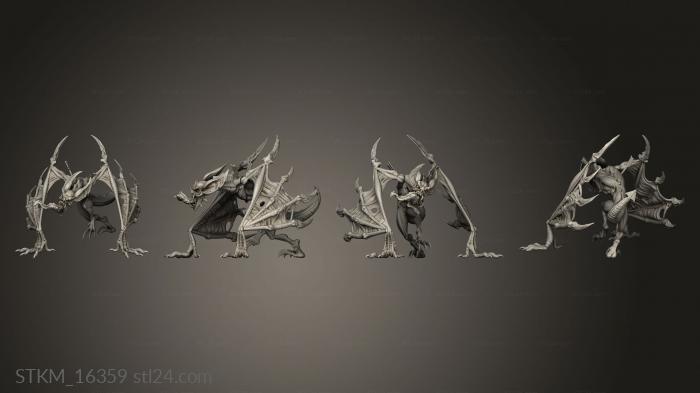 Статуэтки герои, монстры и демоны (Крылатый Ужас, STKM_16359) 3D модель для ЧПУ станка