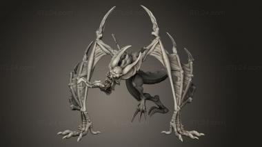 Figurines heroes, monsters and demons (The Winged Horror, STKM_16359) 3D models for cnc