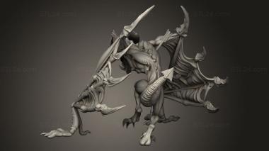 Figurines heroes, monsters and demons (The Winged Horror, STKM_16359) 3D models for cnc