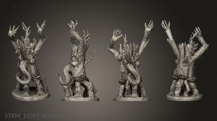 Статуэтки герои, монстры и демоны (Имитация дерева, STKM_16391) 3D модель для ЧПУ станка