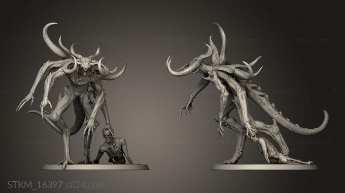 Figurines heroes, monsters and demons (tormentor dragging, STKM_16397) 3D models for cnc