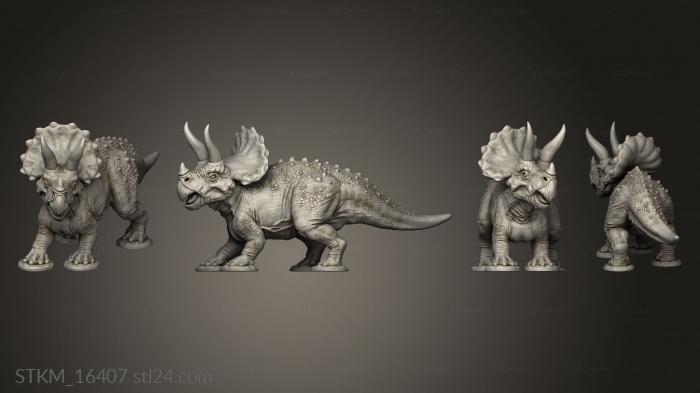 Figurines heroes, monsters and demons (Triceratops, STKM_16407) 3D models for cnc