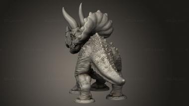 Figurines heroes, monsters and demons (Triceratops, STKM_16407) 3D models for cnc