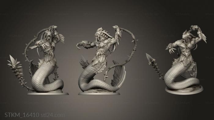 Figurines heroes, monsters and demons (Triton Whip, STKM_16410) 3D models for cnc