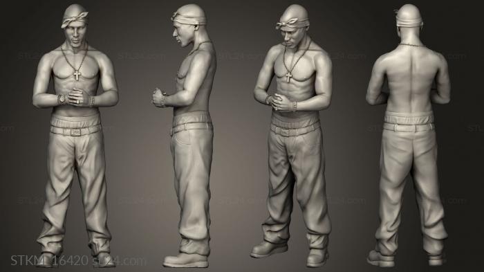 Figurines heroes, monsters and demons (Tupac, STKM_16420) 3D models for cnc