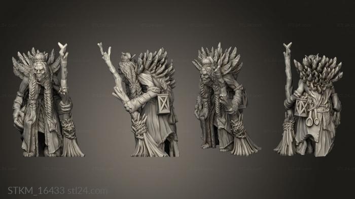Статуэтки герои, монстры и демоны (Баба Яга, STKM_16433) 3D модель для ЧПУ станка