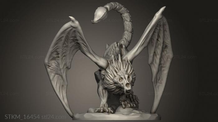 Figurines heroes, monsters and demons (Undead Manticore, STKM_16454) 3D models for cnc