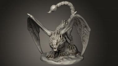 Figurines heroes, monsters and demons (Undead Manticore, STKM_16454) 3D models for cnc