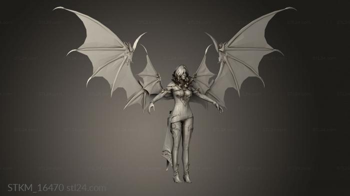 Figurines heroes, monsters and demons (Vampire Girl black skin, STKM_16470) 3D models for cnc