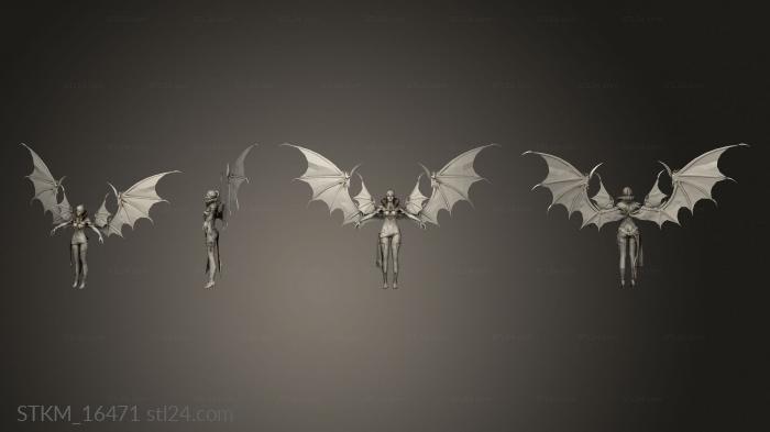 Статуэтки герои, монстры и демоны (Девушка-вампир с белой кожей, STKM_16471) 3D модель для ЧПУ станка
