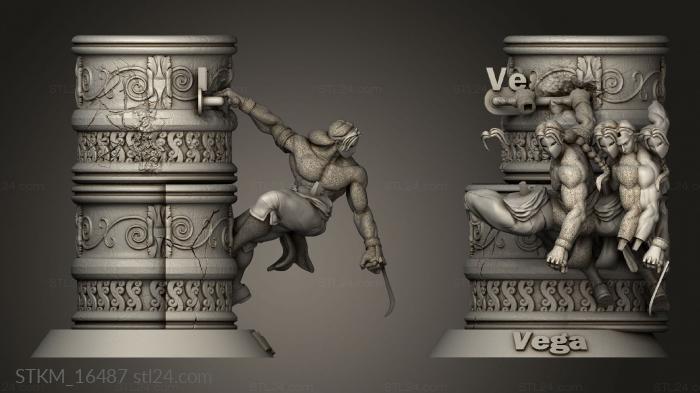 Figurines heroes, monsters and demons (Vega Back belt, STKM_16487) 3D models for cnc