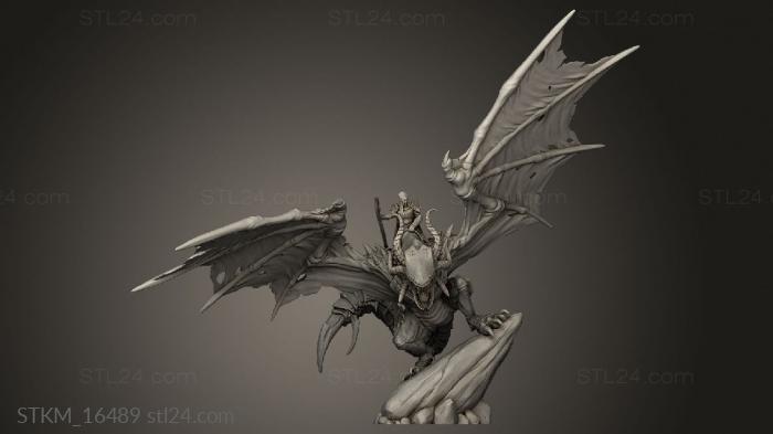 Figurines heroes, monsters and demons (Venaris Hellfire Wyvern Sciorra Rider Helm, STKM_16489) 3D models for cnc