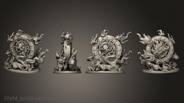 Статуэтки герои, монстры и демоны (Огненное колесо ваньюдо призрачное огненное колесо, STKM_16528) 3D модель для ЧПУ станка