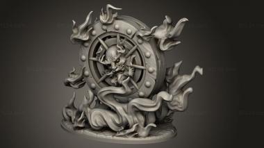 Figurines heroes, monsters and demons (wanyudo flame wheel ghost firewheel, STKM_16528) 3D models for cnc