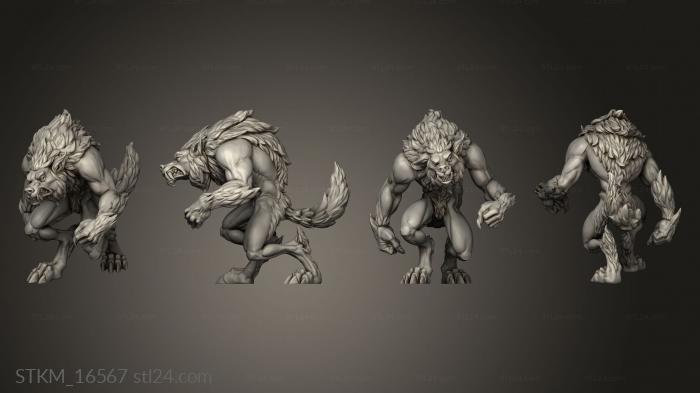 Figurines heroes, monsters and demons (White werewolf tavern Werewolves Common, STKM_16567) 3D models for cnc