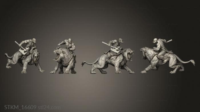 Статуэтки герои, монстры и демоны (Волчьи Всадники,Волчий Всадник, STKM_16609) 3D модель для ЧПУ станка