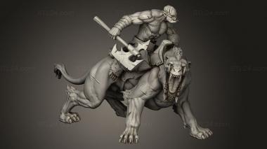 Figurines heroes, monsters and demons (Wolf Riders Wolfrider, STKM_16609) 3D models for cnc