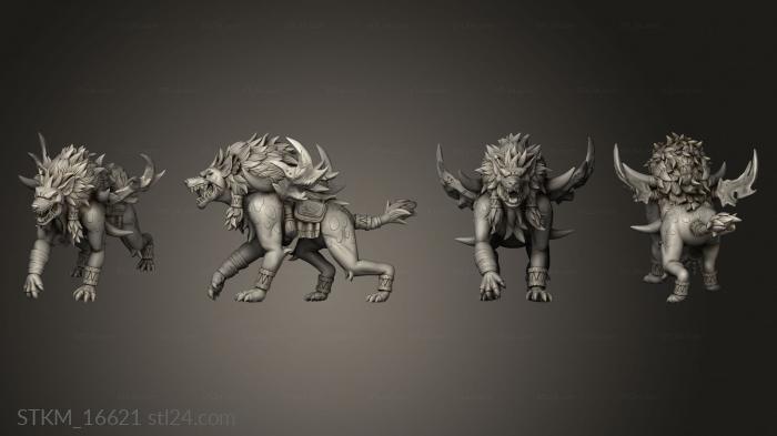 Статуэтки герои, монстры и демоны (Деревянный Рог Клана Жанвье Гиены, STKM_16621) 3D модель для ЧПУ станка