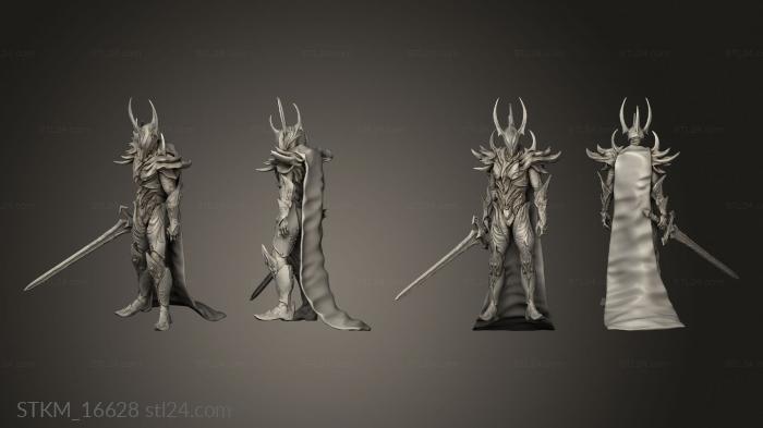 Статуэтки герои, монстры и демоны (Король король плащ меч, STKM_16628) 3D модель для ЧПУ станка