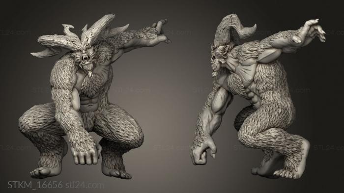 Figurines heroes, monsters and demons (Yetis Yeti Crouching, STKM_16656) 3D models for cnc