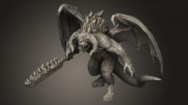 Figurines heroes, monsters and demons (hero dark Balrog, STKM_16672) 3D models for cnc