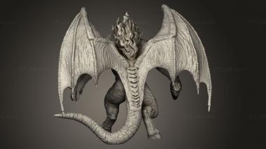 Figurines heroes, monsters and demons (hero dark Balrog, STKM_16672) 3D models for cnc