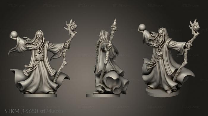 Figurines heroes, monsters and demons (hero dark saruman, STKM_16680) 3D models for cnc