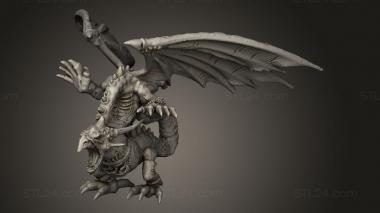 Figurines heroes, monsters and demons (Zombie Dragon sinsila, STKM_16692) 3D models for cnc