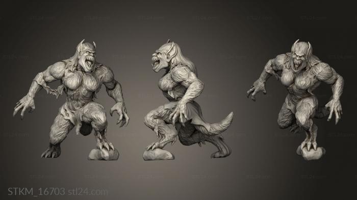 Figurines heroes, monsters and demons (Witcher Contract Female Werebeast, STKM_16703) 3D models for cnc