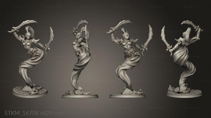 Figurines heroes, monsters and demons (Rakshakin hunters Djinn Alrivah, STKM_16708) 3D models for cnc