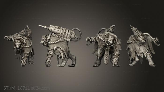 Figurines heroes, monsters and demons (Red Clay Gnolls the Dead sea Harponners Harpooneer, STKM_16711) 3D models for cnc