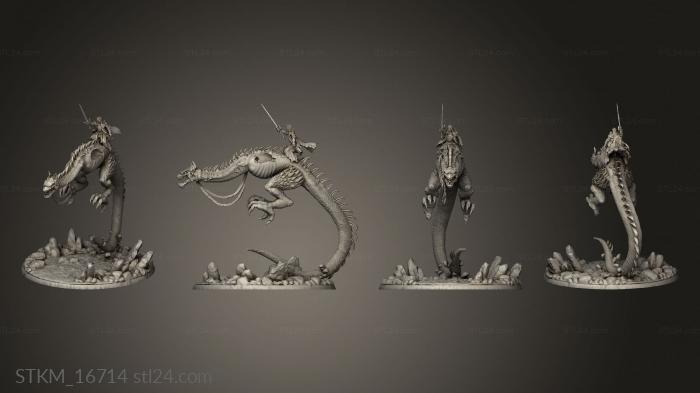 Figurines heroes, monsters and demons (wyvern steed in flight, STKM_16714) 3D models for cnc