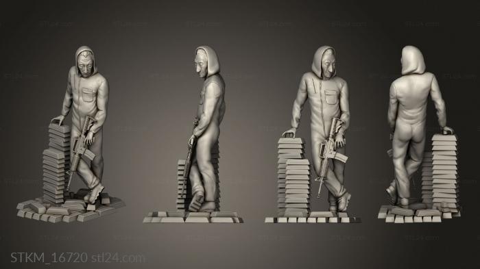 Figurines heroes, monsters and demons (Money Heist Heist, STKM_16720) 3D models for cnc